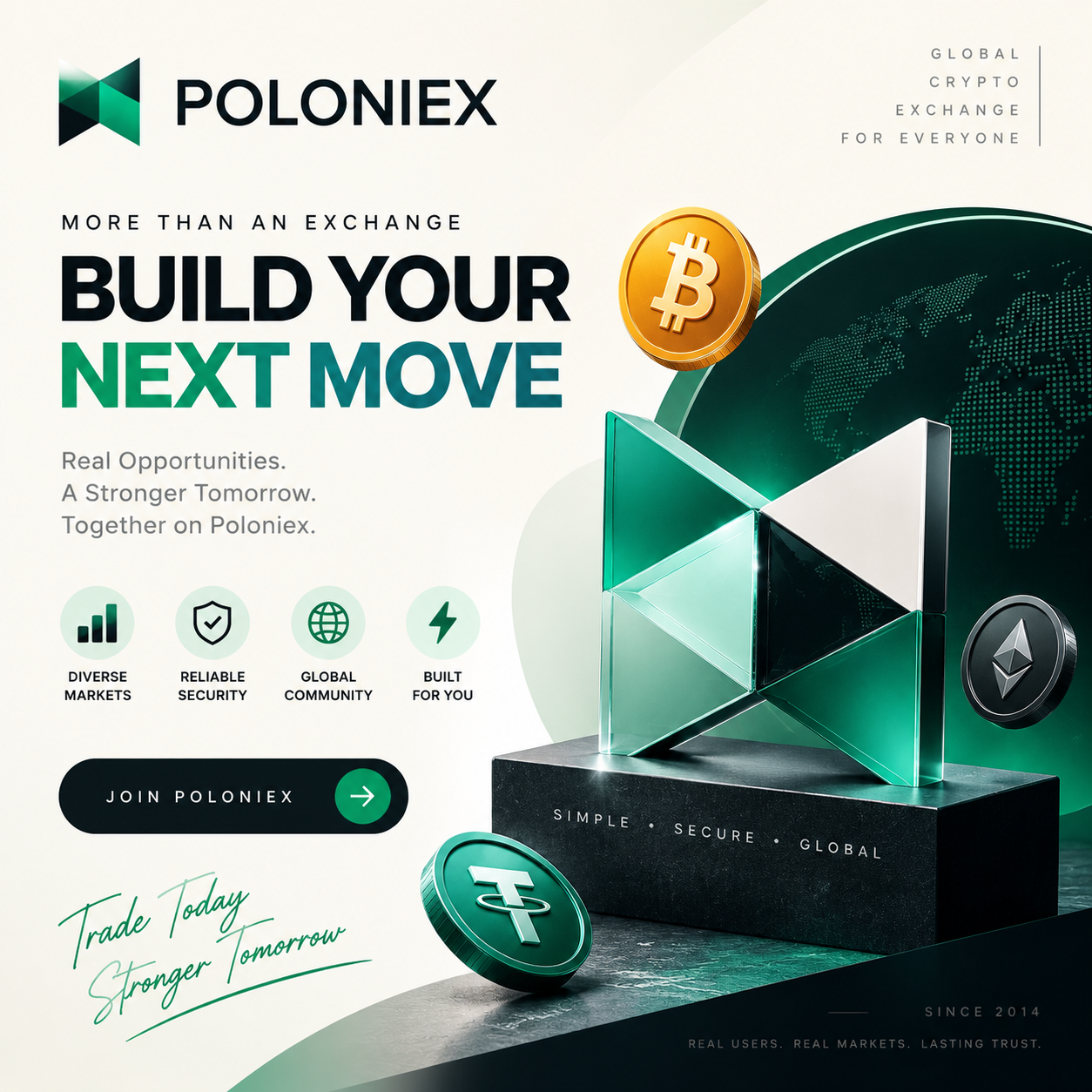 Poloniex exchange workspace after successful sign in